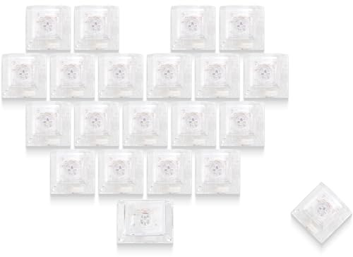 GMKWTL XVX Blank Crystal Transparent Keycaps, PC Material Custom DIY Sweet Heart Keyboard Caps, Backlit Clear Glitter Candy Keycap Cherry Profile for MX Switches Mechanical Keyboard (21pcs)