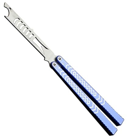 Balisong Trainer 9.8 Outil à bords fins en aluminium pour loisirs créatifs, rotation fluide à 180°, design pivotant en une seule pièce, entraînement de qualité professionnelle