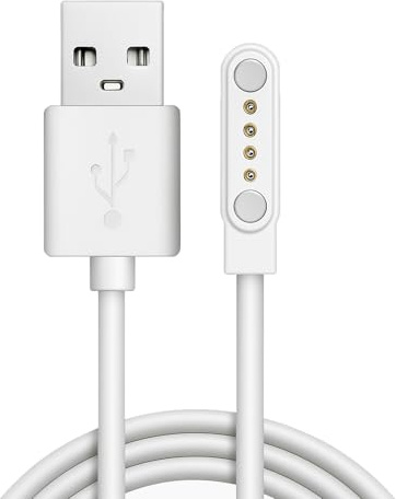 Knocery Reloj inteligente universal para niños, cable de carga magnético con 4 pines, accesorio para reloj inteligente, USB de 4 pines, cargador magnético para reloj inteligente, clavija de 2,54 mm