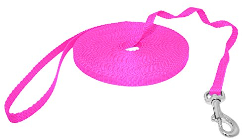Hunde Design Mini Schleppleine Feldleine Ausbildungsleine Suchleine (3m, Neon Rosa)