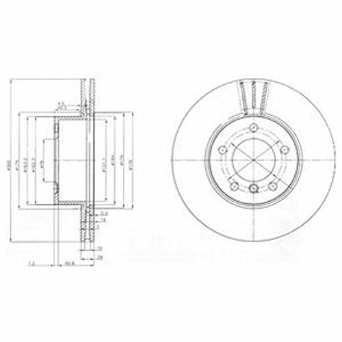 DELPHI 2x Bremsscheibe Vorne Ø300mm Höhe: 73mm Dicke: 24mm Belüftet BG3998C