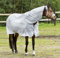 HORZE Pferdedecke Nevada Combo, Regendecke und Fliegendecke für Pferd und Pony, Grau, 155
