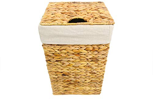 Trademark Innovations Panier à linge en osier avec couvercle et doublure