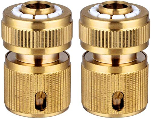 CT 2 Pièce Raccords Rapide Tuyau d'arrosage en Laiton, Rapide Raccord Connecteurs pour Tuyau d’arrosage dans Le Jardin 1/2 Quick Connectors