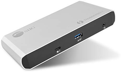 SIIG Thunderbolt 3 o USB C Dual Display 4K Docking Station con 60W PD Titan Ridge (2X DP 1.2, 1x USB-A/2x USB-C 10Gbps, 2X USB-A 5Gbps, Ethernet) per Windows & Mac M1/M2/M3 Pro/Max (JU-DK0C11-S1)