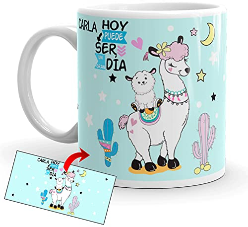 Kembilove Taza Personalizada Unicornios – Tazas Desayuno Unicornios para niñas con Frases Divertidas y Motivadoras – Regalo Original Personalizado de Unicornio Llama Taza Cerámica