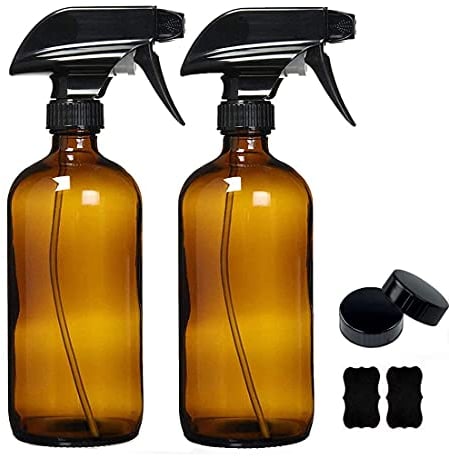 Afufu Pulverizador Cristal, Vaporizador Spray, Botella Pulverizador con Gatillo, Botes Spray Vacios para Aceites Esenciales, Limpieza, Plantas(2 x 500mL)