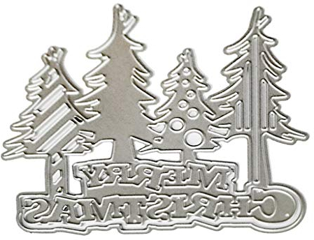 WuLi77 Frohe Weihnachten Baum Metall Stanzschablone Die Stanzen Zum Basteln Von Karten, Prägeschablone Für Scrapbooking, DIY Album, Papier, Karten, Kunst, Dekoration