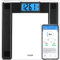 Vitafit 250kg Digitale Personenwaagen Waage mit Gewicht und BMI, Smarte Körperwaage mit App Sync via Bluetooth, 8 mm Hartglas mit extra-breiter Plattform,Schwarz