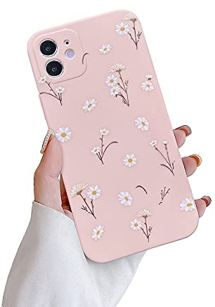 Ownest Kompatibel mit iPhone 11 Hülle, Gänseblümchen Blumen Muster Silikon Floral für Frauen Mädchen Weiche TPU Anti-Kratz Schutzhülle Case für iPhone 11-Rosa