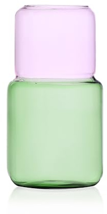 Ichendorf Milano Vase Rosa/Grün | Kollektion Revolve | D13 x H25 cm | Borosilikatglas | handgefertigt