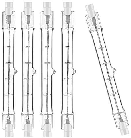 Jaenmsa R7S Halogen Leuchtmittel 118mm 400W 230V, 5er Pack Halogenstab R7S 118mm, Halogen Birne r7s Dimmbar Halogenstablampe für baustrahler, Arbeit Landschaftsbeleuchtung,Wohnzimmerleuchten