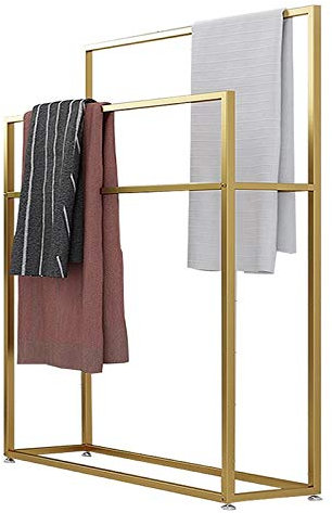 HODERDS Handtuchhalter, Freistehender Handtuchhalter Für Den Außenbereich, Badezimmer-Garderobe Für Pool, Küche, Schlafzimmer, Korridor/Gold/85X20X110