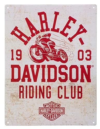Harley-Davidson Geprägtes Blechschild, Riding Club Bar & Shield Logo, 30,5 x 40 cm