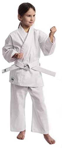 IPPONGEAR Club 2 Karate Gi Set Einsteiger Karateanzug Kinder Anzug inkl weißem Gürtel [Größe 190 I Schnürbund I 220gr/m² (8 oz) Stoffdichte] weiß