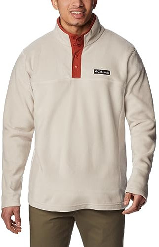 Columbia Steens Mountain Half Snap Felpa In Pile, Pietra Scura, Rosso Ordito, L Uomo