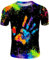 Herren Basic Rundhalsausschnitt Kurzarm T-Shirts Bunt Handabdruck Sommer Bluse Männer 3D Drucken Lustig Shirts Party Tops