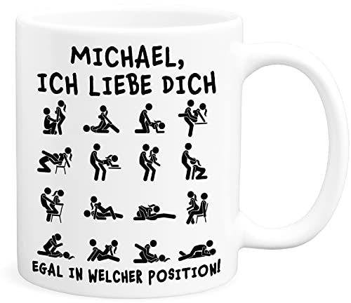 Ich liebe dich egal in welcher position Tasse personalisiert für Freund Freundin Partner Valentinstag Jahrestag Geschenk für Ihn & Sie Liebestasse Kaffeetasse aus Keramik 330 ml