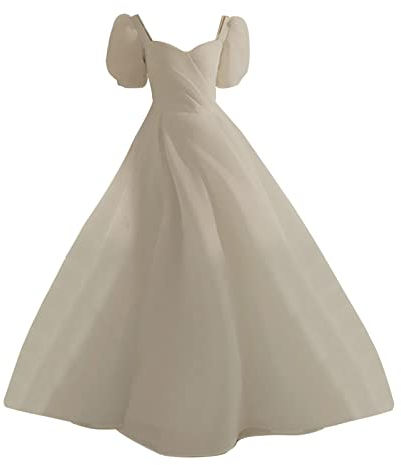 Linkay Kurzärmliges Chiffon-Hochzeitskleid für Damen Mascara Kleid