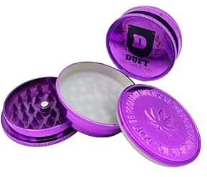 DUFT No1 Herb Grinder Spice Plastic 60mm Shark Teeth Storage Magnetic 3 Part (Purple)
