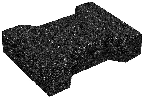 HPFloor Gummiziegel rutschfest | Stoßdämpfend | 19,5x16cm | 45mm Stärke | Gummigranulat | Spielplatz & Sportplatz (Schwarz)