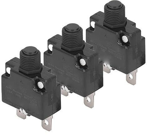 10 Pièces Disjoncteur Thermique 15A Fusible de Relais de Réinitialisation Automatique Protecteur de Surcharge de Courant Disjoncteur Thermique pour Pompe à Eau Générateur Compresseur D'air