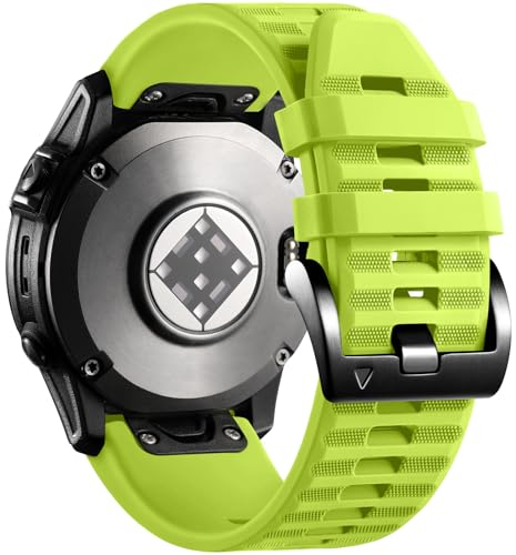 Laffav Kompatible mit Fenix 6 Pro/Fenix 6/Fenix 7/Fenix 7 Pro/Fenix 5/5 Plus Armband, Silikon QuickFit 22mm Uhren Ersatzarmband für Instinct/Epix 2/Forerunner 255/945/935,Limette