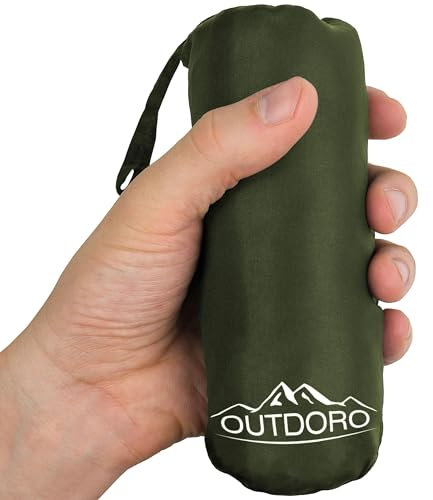 Outdoro Hüttenschlafsack - nur 230 g aus Mikrofaser - Ultra-Leichter Reise-Schlafsack - klein, dünn und kompakt - Inlett, Travel-Sheet