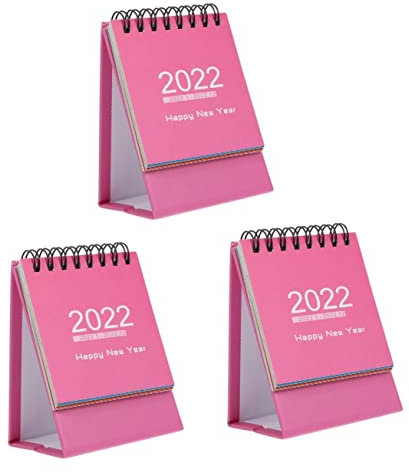 MAGICLULU 3 Stk Mini Tischkalender Dekorationskalender Aus Papier Mini-tischkalender Tischkalender 2021-2022 Tisch Staffelei Kalender Süßer Standkalender Monatlich Büro Die Liste Vertikal