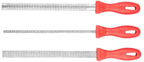 TOP TOOLS Hochwertiges Feilen Set - Feilen Set, 3 tlg. Hand Feilenset inkl. Flachfeile Halbrundfeile Rundfeile Metallfeilen Holzfeilen Set für Heimwerken, Handwerk (Feilenset Holz)