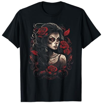 Tattoo Skizze Mexikanisch Kunst Rose Mexikanisch T-Shirt
