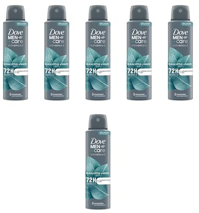 Dove Men+Care advanced Deo Spray Eukalyptus + Minze Anti Transpirant schützt 72 Stunden vor Körpergeruch und Schweiß 6 x 150 ml