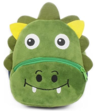 KOMUNJ Kleinkind Rucksack, Schultasche für Jungen und Mädchen, Cartoon Kinder Plüsch Tasche, Mini Tier Rucksack für Baby 1-5 Jahre, Dinosaurier