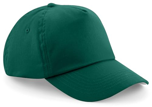 HiFEN® Unisex Kids 5 Panel Pre-Curved Plain Adjustable Baseball Cap Outdoor Summer Sun Hat Bottle Green