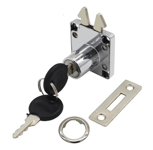 Lot de 2 serrures de tiroir de bureau avec double crochet for armoire, meuble, porte coulissante, alliage de zinc, quincaillerie for la maison