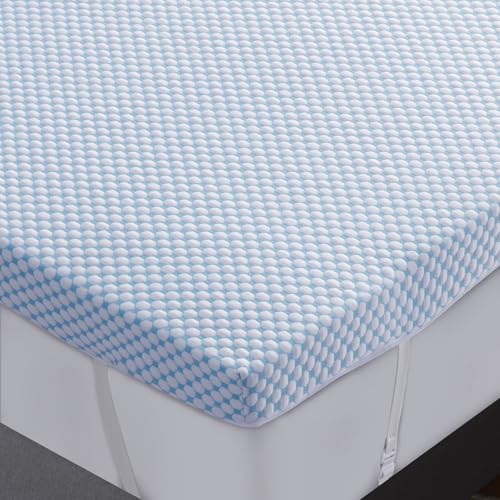 DUANDUAN Gel Topper 180x200cm, 7.5cm Gelschaum Memory Foam Matratzen Topper für Druckentlastung, Premium Soft Cooling Sleep, rutschfestes Design mit Abnehmbarer und waschbarer Abdeckung
