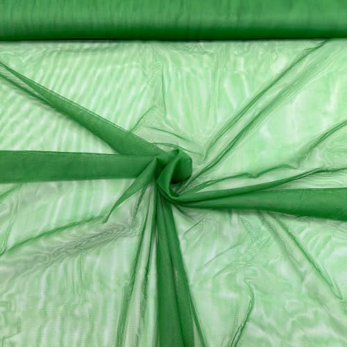 MAGAM-Stoffe Jasmin weicher Tüllstoff für Bekleidung Deko Soft Tüll Meterware (15. Grün)