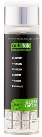 AutoTek Professional Chrome Spray Paint, Aerosol Spray, 300 ml