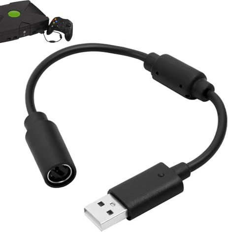 Vierone 1Pcs 25cm Black PVC USB Breakaway Cable for Xbox One & Xbox 360 Controllers