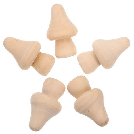 OSALADI 10 Piezas Hongos de Madera sin Acabado Adornos Miniatura Decoración y Manualidades Hogar Jardín y Fiestas
