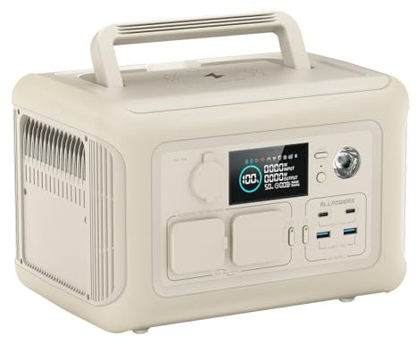 ALLPOWERS R600 Portable Power Station, 299Wh LiFePO4 Battery with 600W AC/100W USB-C Output Portable Power, 1Hr Fast Charging Solar Generator for Outdoor/Camping/Fishing/Picnics