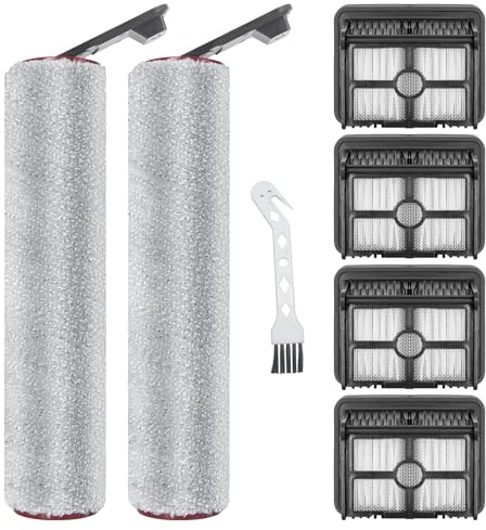 Dxyue 7Pcs Replacement Accessories for DREAME H15 Pro/H12 Pro Flexreach Wet Dry Vacuum Cleaner, 2 Brush Rollers 4 Filters 1 Cleaning Tool