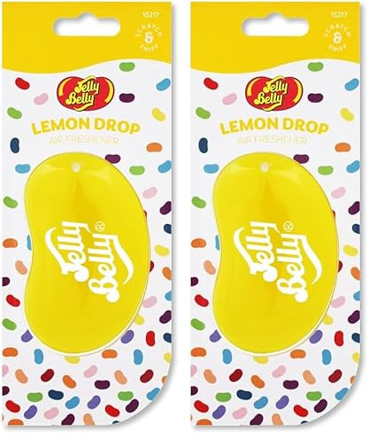 Jelly Belly 15217 3D Jelly Bean Air Freshener - Lemon Drop (Pack of 2)