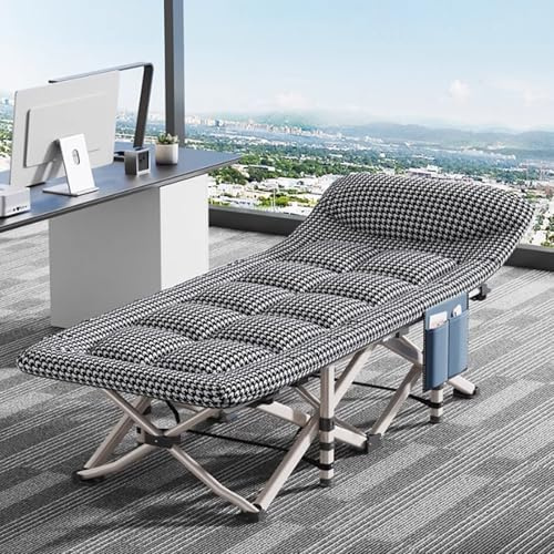 Liegestühle für Garten, zusammenklappbar, Campingbetten mit dicker Matratze, bequeme Outdoor-Stühle für Büro, Mittagspause, Garten, Liegestühle für Erwachsene