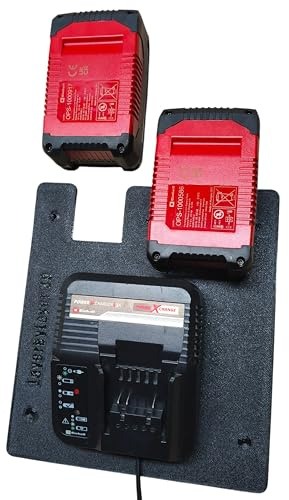 Wall Mount for Einhell Batteries & Chargers [Made in Germany] Battery Holder for 18 V Batteries - Einhell Wall Mount Charger - Battery Wall Mount for Order and System (for 3A Charger)