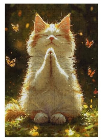 Puzzles 1000pcs(38x26cm) Für Teenager Yoga Cat with Butterflies Puzzle-Knobelspiel Schwierige Herausforderung Stressabbau Geschenke 1000pcs(38x26cm)