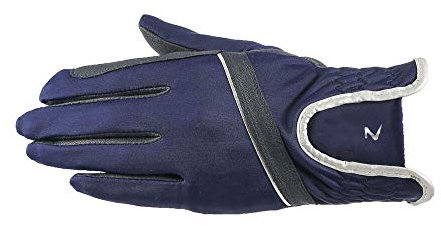 HORZE Evelyn Atmungsaktive Reithandschuhe für Damen, Größe 4.5-10, Weiß, Dunkelnavy, Schwarz, Blau, 6