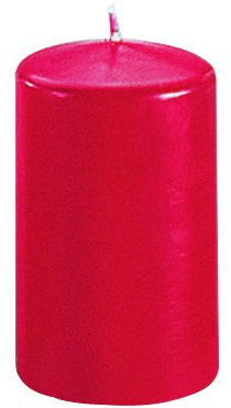 1 Stumpenkerze Kerze 80 x 60mm selbstverlöschend safe candle, Farbe:rubin