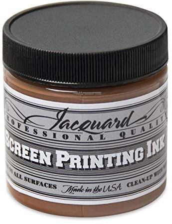 Jacquard Water Based Screen Printing Ink, Opaque Brown, 4 oz – Fabric Paint for T-Shirts, Textiles & Art Projects