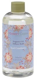 Hassett Green London - Iced Cranberry - Fragrance Oil Reed Diffuser Refill - Larger Size 250ml Bottle